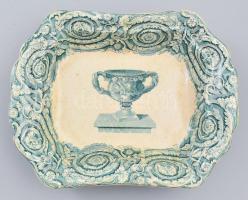Copeland & Garett Late Spode fajansz kínáló tál. Matricás, jelzett hajszálrepedéssel 30x23 cm
