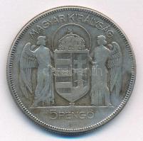 1930. 5P Ag "Horthy jobbra" T:F patina Adamo P8