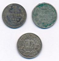 3db-os, nagyrészt kisezüst érmetétel, közte Orosz Birodalom 1914. 10k Ag + Jugoszlávia 1925. 50p Cu-Ni "I. Sándor" + Svájc 1941. 1/2Fr Ag T:XF,VF patina 3pcs of mixed, mostly silver coin lot, in it Russian Empire 1914. 10 Kopecks Ag + Yugoslavia 1925. 50 Para Cu-Ni "Aleksandar I" + Switzerland 1941. 1/2 Franc Ag C:XF,VF patina