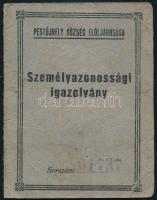 1945 Pestújhely, arcképes személyazonossági igazolvány