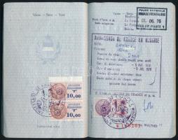 1976 Magyar Népköztársaság által kiállított fényképes igazolvány francia, olasz, spanyol, görög, bri...