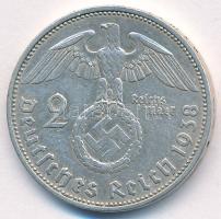 Német Harmadik Birodalom 1938A 2M Ag "Hindenburg" T:XF German Third Reich 1938A 2 Mark Ag ...