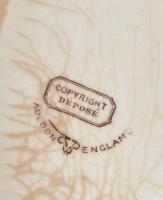 Auldon fajansz madaras tálka. Kézzel festett, jelzett, repedéssel 31x19 cm