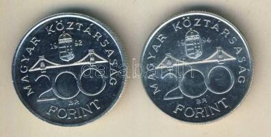 1992-94. 200Ft Ag "MNB" (1x) + "Deák" (1x) T:BU,2