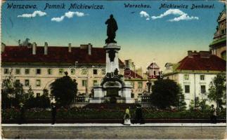 1916 Warszawa, Varsovie, Warschau, Warsaw; Pomnik Mickiewicza / Mickiewicz Denkmal / monument (EK)