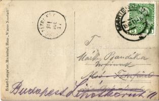 1911 Mariánské Lázne, Marienbad; férfi "Az Est" napilappal / man with Hungarian daily news...