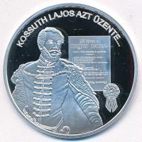 DN Nemzetünk nagyjai - Kossuth Lajos Ag emlékérem kapszulában, tanúsítvánnyal (10,37g/0.999/35mm) T:PP