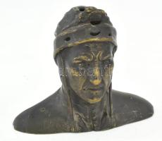 L. Galli & Raffaello Vignali: Dante Alighieri bronz mellszobra. cca 1905. Az olasz testvérek budapesti szoboröntödéjében készültek a Millenniumi emlékmű szobrai is. 16x14 cm