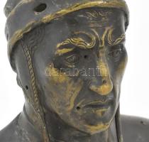 L. Galli & Raffaello Vignali: Dante Alighieri bronz mellszobra. cca 1905. Az olasz testvérek bud...