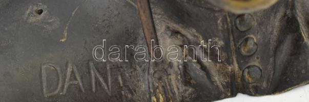 L. Galli & Raffaello Vignali: Dante Alighieri bronz mellszobra. cca 1905. Az olasz testvérek bud...