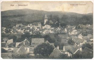 1923 Ecel, Atel, Hetzeldorf; Kirche und Gemeinde / látkép a templommal / general view, church (EM)