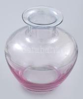 Üveg váza. Formába öntött, hibátlan, lilás festéssel. m: 20 cm