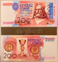 ~1995. 19 darabos (ebből 18 darab különböző), az új forint bankjegytervezeteiből álló tétel, 100-200...