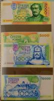 ~1995. 19 darabos (ebből 18 darab különböző), az új forint bankjegytervezeteiből álló tétel, 100-200...