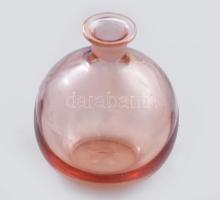 Üveg váza. Csiszolt huta üveg, hibátlan narancs festéssel 15 cm