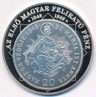 DN "A magyar nemzet pénzérméi - Az első magyar feliratú pénz 1848-1849" Ag emlékérem tanús...