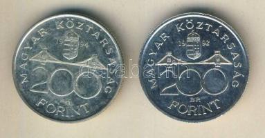 1992-94. 200Ft Ag "MNB" (1x) + "Deák" (1x) T:BU,2