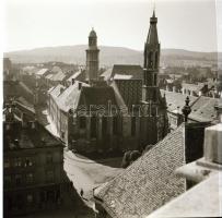 cca 1950-1960 Sopron, városképek, 14 db fotónegatív, 6×6 cm