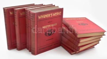 Wagners Werke 1-11. Kottasorozat egészvászon kötésben Berlin, Adolf Fürstner cca 1900