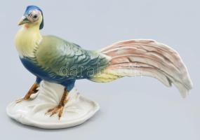 Ens porcelán madár figura. Kézzel festett, jelzett, hibátlan 18 cm