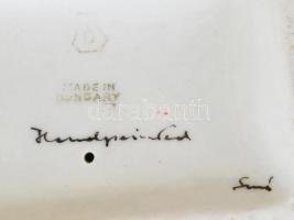 Drasche (Kőbányai) porcelán bagoly, kézzel festett, jelzett, hibátlan, m: 7 cm