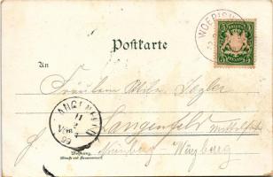 1899 (Vorläufer) Bad Wörishofen, Kurhaus, Pfarrkirche, Pfarrhof, Ankunft a. Rössle, Bad Geromiller, ...