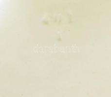 Fajansz kaspó antik jelenettel. Levonóképes, jelzés nélkül, apró kopással 16x16x15 cm