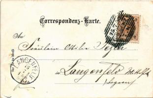 1898 (Vorläufer) Bregenz, Pfänderspitze mit Hotel Pfänder / mountain peak, hotel. C. Jurischek Kunst...