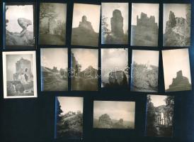 cca 1920-1930 Magyarországi várromok, 27 db kisméretű fotó