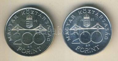 1993-94. 200Ft Ag "MNB" (1x) + "Deák" (1x) T:BU,2