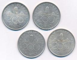 1993. 200Ft Ag "MNB" (4x) T:AU,XF Adamo F13