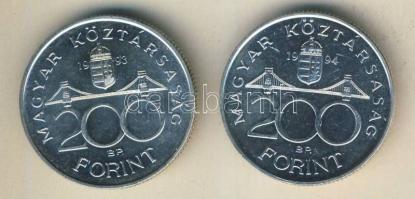 1993-94. 200Ft Ag "MNB" (1x) + "Deák" (1x) T:BU,2