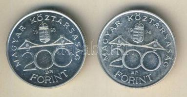 1993-94. 200Ft Ag "MNB" (1x) + "Deák" (1x) T:BU,2