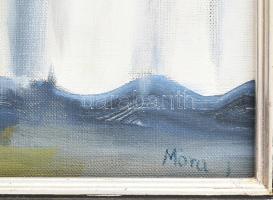 Móra László (1947-): Csendélet székkel. Olaj, vászon Jelzett 60x40 cm Keretben