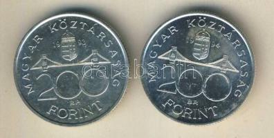1993-94. 200Ft Ag "MNB" (1x) + "Deák" (1x) T:BU,2