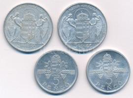 1943. 5P Al "Horthy Miklós születésének 75. évfordulójára (2x) + 1945. 5P Al "Parlament&qu...