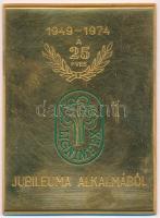 1974. A LIGNIMPEX 25 éves jubileuma alkalmából bronz emlékplakett (79x59mm) T:XF