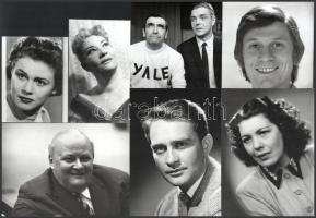 cca 1960-1970 Magyar színésznők és színészek portréi, sajtófotók, 13 db, 13×18 cm