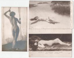 9 db régi erotikus akt művész képeslap / 9 pre-1945 erotic art postcards