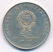 1988. 50Ft Cu-Ni "Világ Vadvédelmi Alap - Kékvércse" T:BU patina Adamo EM101