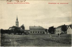 1918 Hajdúszovát, utca, református templom