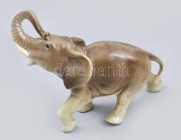 Royal Dux elefánt, jelzéssel, minimális kopással, 22x17 cm