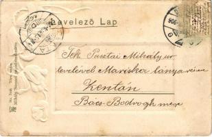 1906 Debrecen, színház. Art Nouveau, Floral, Emb. litho (EM)