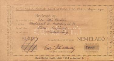 Edvi Illés Aladár (1858-1927): Tehén borjával, 1911. Akvarell, papír, jelezve jobbra lent. Hátoldalá...