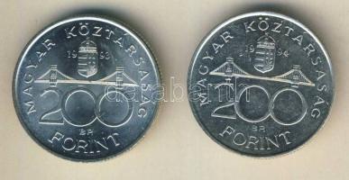 1993-94. 200Ft Ag "MNB" (1x) + "Deák" (1x) T:BU,2