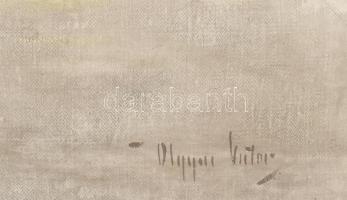 Olgyai Viktor (1870-1929): Téli táj. Olaj, vászon, jelzett. Hátoldalán 1913-as, feltehetően műcsarno...