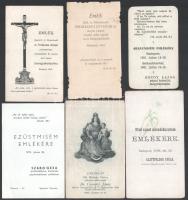 cca 1910-1940 Prohászka Ottokár, Chernoch, Svoy, Glattfelder mise emlék szentképek 6 db