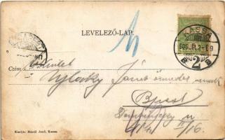 1906 Kassa, Kosice; Katonai alreáliskola. Mandl Jenő kiadása / K.u.K. military school (fl)