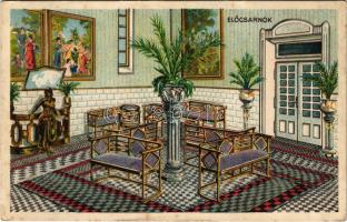 1944 Magyarkanizsa, Ókanizsa, Ó-Kanizsa, Stara Kanjiza; Csodakút artézi fürdő, előcsarnok belső. Posner / spa interior, fountain. litho (EK)