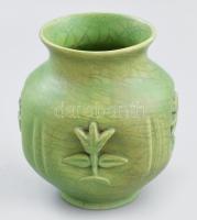 Gorka Géza (1894-1971): Ornamentikus és madaras mintával díszített váza. Jelzett, kopással, pattanással, m: 16 cm